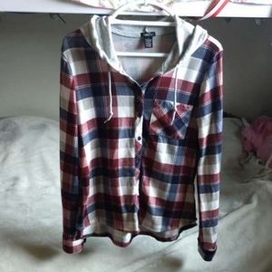 Rue 21 Soft Knit Flannel Hoodie